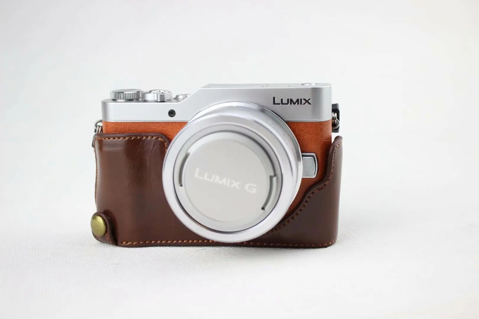 New Pu Leather Camera Case Half Body Cover For Panasonic Lumix GF7 GF8 GF9 GF10 Remove Battery Directly