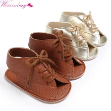 Сандалии для девочек, новая модная красивая обувь для маленьких мальчиков кожаные сандалии для детей из искусственной кожи мягкие Нескользящие Детские сандалии для мальчиков