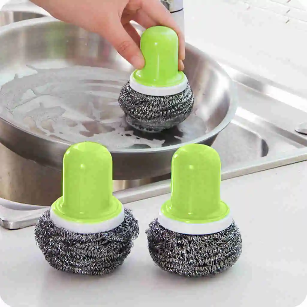 Стальная щетка для чистки шариков сильная дезинфецирующая очистка щетка для чистки горшков кухонные инструменты для приготовления пищи