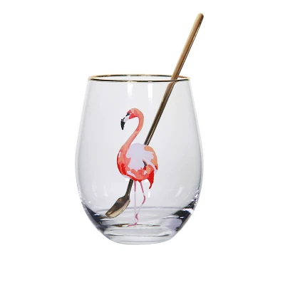 Flamingo Северная Европа MEOR Cat Большой живот Золотой обод бокал для вина лоток для Мусса десерт сок коктейльное яйцо форма кружки - Цвет: Flamingo