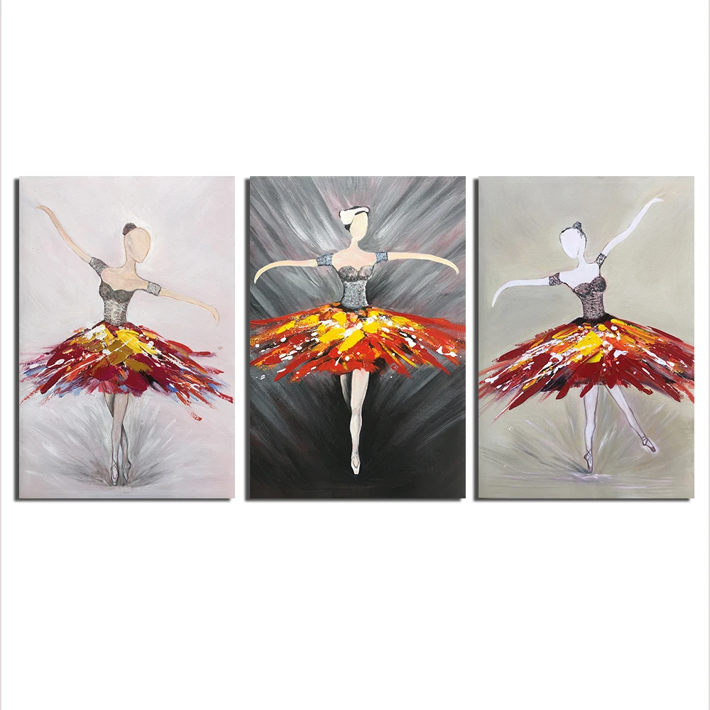 Abstract Prints Wall Art Hanging Ballet Dancers Canvas Wall Art for
