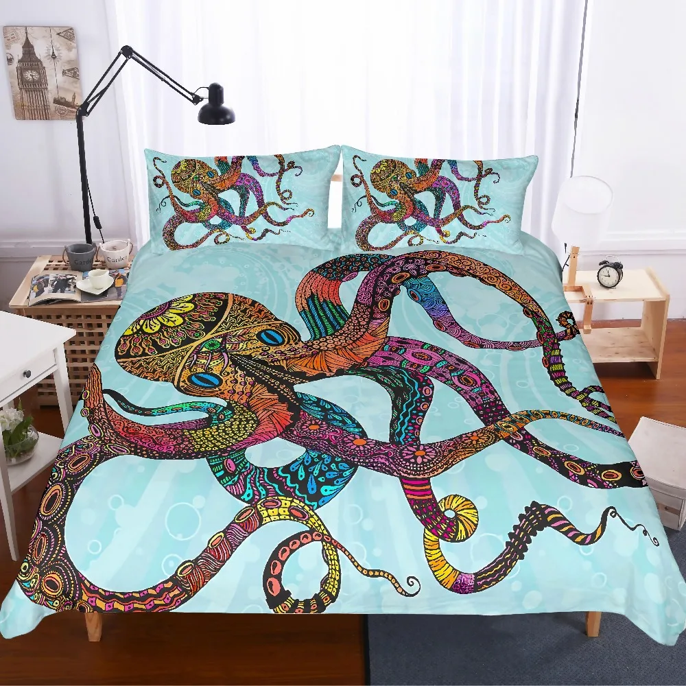 11 видов Осьминог морской жизни постельных принадлежностей, детский подарок, пододеяльник набор домашнего текстиля