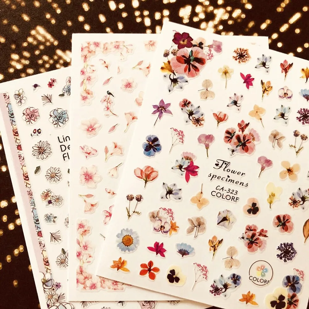 

CA-219-247-323-324 FLOWER 3d nail art stickers decal template diy nail tool decorations