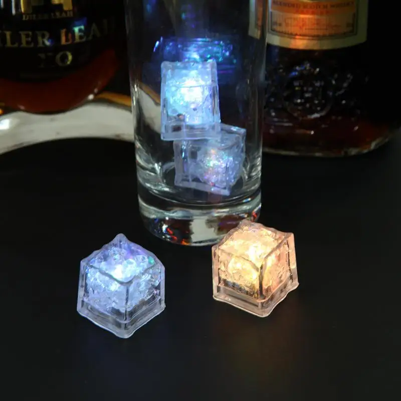 Светодиодный светящийся вечерние Светящиеся Кубики льда, светящийся неоновый светильник, свадебный фестиваль, Рождественский бар, декоративный бокал для вина, 12 шт