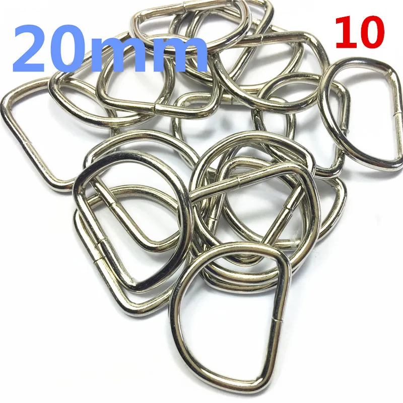 10  20mm  silver  Plated D Ring Semi Ring Ribbon Clasp Knapsack Belt Buckle