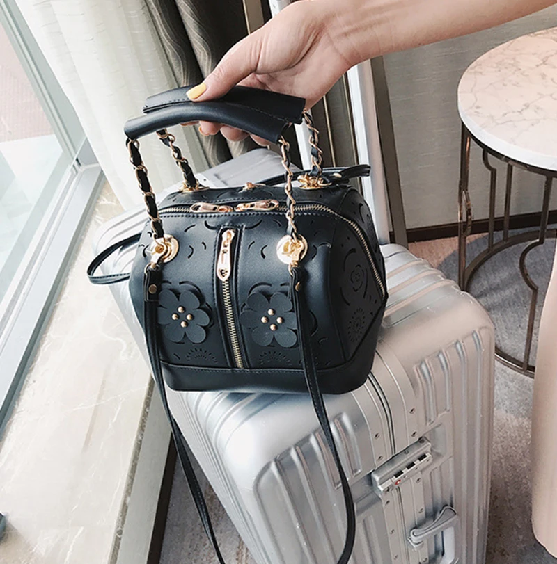 Fashion Women Leather Handbag Hollow Out Female Messenger Crossbody Shoulder Bag Ladies Wild Purse Designer Top-Handle SS7298 (8)