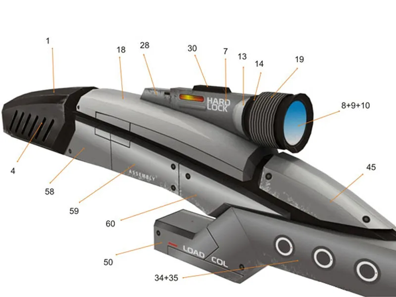 DIY 1:1 Mass Effect M8 Мститель винтовка Бумажная модель Сборка ручная работа 3D игра-головоломка детская игрушка