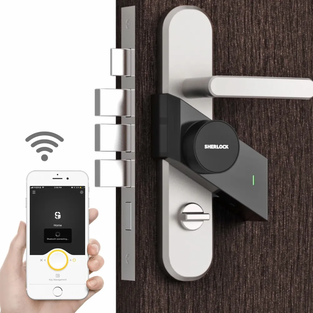 Cena Srebrny czarny Sherlock S2 Smart Stick lock elektroniczny zamek do drzwi Bluetooth bezprzewodowe otwieranie lub zamykanie drzwi inteligentna kontrola aplikacji
