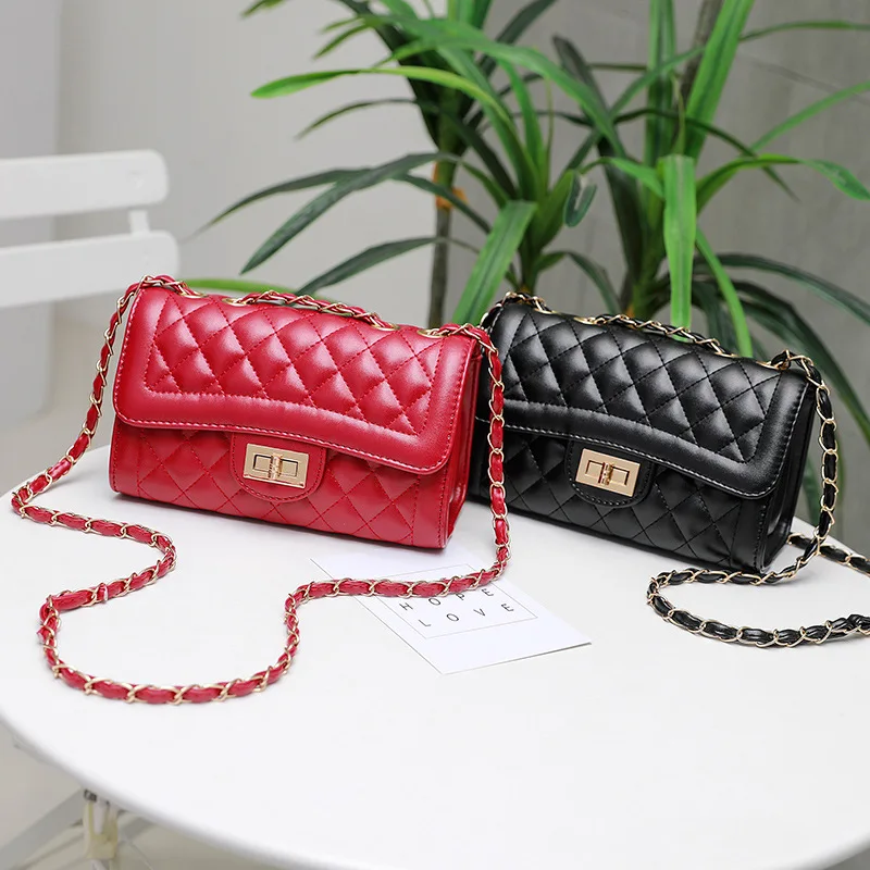 

Fashion Small Flap Bag Crossbody Bags Women Luxury Quilted Plaid Chains Shoulder Handbag Famous Brand Design Lady Messenger Bag