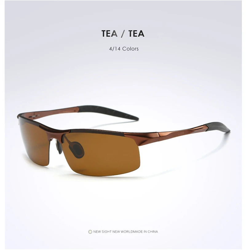 Алюминиевые фотохромные поляризованные солнцезащитные очки, Мужская переходная линза, день, ночное видение, для вождения, солнцезащитные очки для мужчин, защитные очки - Цвет линз: Brown Brown