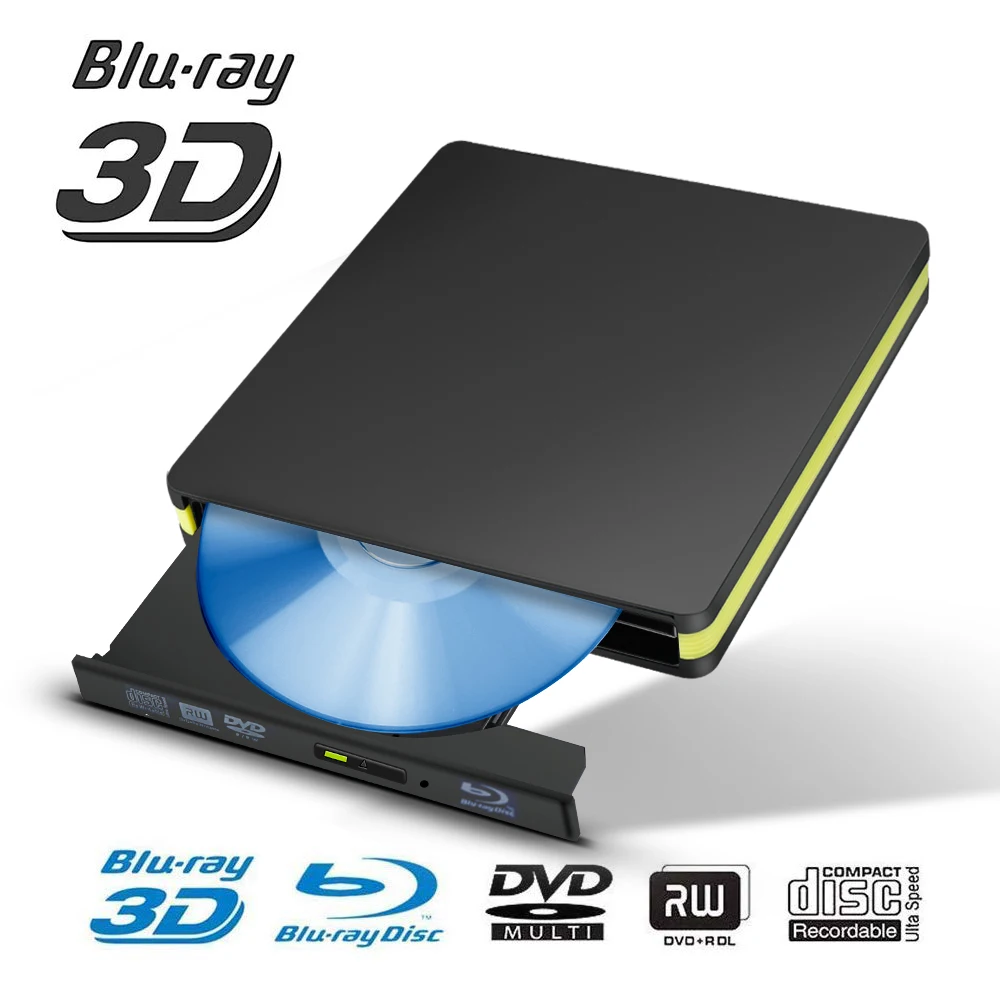 

Blu-ray 3D USB 3.0 External BD/CD/DVD Drive Burner For MacBook Air/MacBook Pro/Notebook/Desktop Optical Drive Player Writer