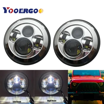 

7'' Led Headlight H4 High Low Beam Round Cars Running Lights for Jeep Lada 4x4 urban Niva JK Land rover defender r