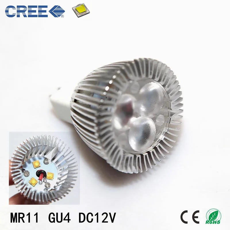 10 шт. MR11 светодиодный свет лампы 35 мм Диаметр 3 Вт DC12V яркий миниатюрный на