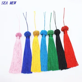 

SEA MEW 10PCS China Polyester Long Tassel Fringe Purl Macrame Pendant 127mm*20mm For Jewelry Making DIY Accessories