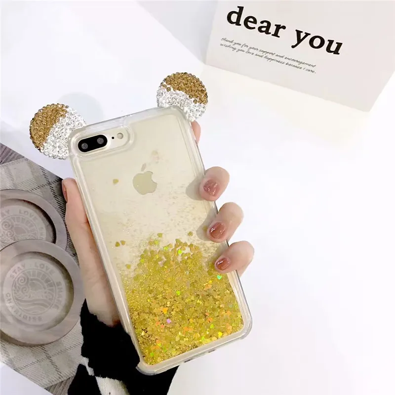 Вспышка порошок динамичный жидкий песок Телефон чехол для iphone 6 6s 7 8plus X стильные