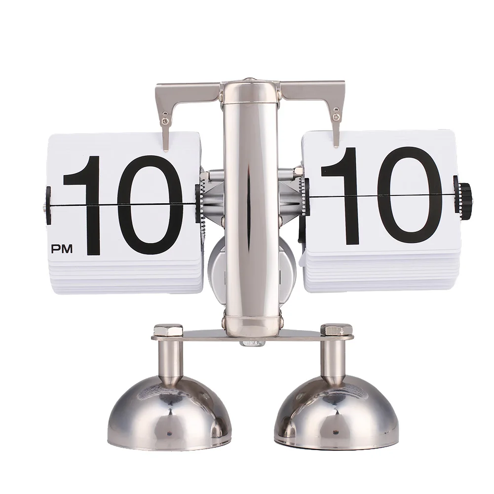 

Retro Scale Metal Modern Digital Auto Flip Dual Stand Home Desk Clock Decor