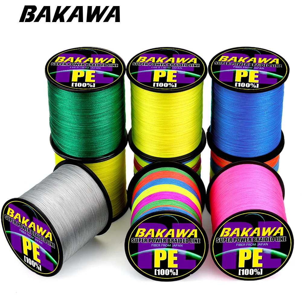 

BAKAWA Braided Fishing Line 300M 4 Strands 10-120LB PE Multifilament Fishing Line Smooth For Carp Fishing