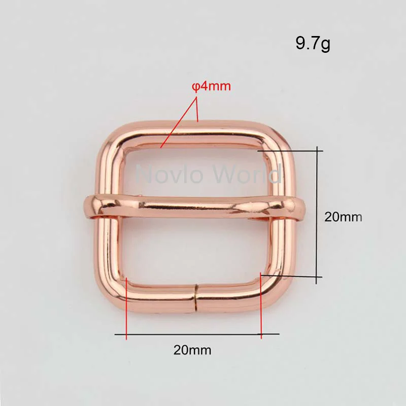 Оптовая продажа, 500 шт., 20*20 мм, розовое золото, металл, тяга, сердечник, пряжка, ремень, застежка, регулировка, крюк, аксессуары