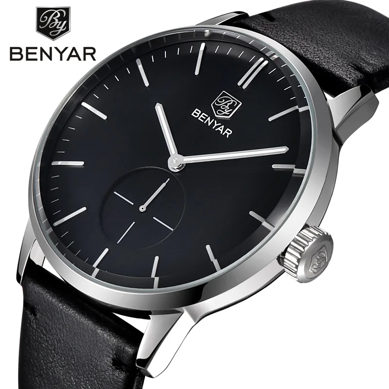 

BENYAR Men's Watches Top Luxury Watch Gold / Sports / Waterproof / Military / Watch Men's Quartz Watch Leather Relogio Masculino