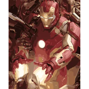 

Cool Iron Man Hand Made Paint High Quality Canvas Beautiful Painting By Numbers Surprise Gift Great Accomplishment