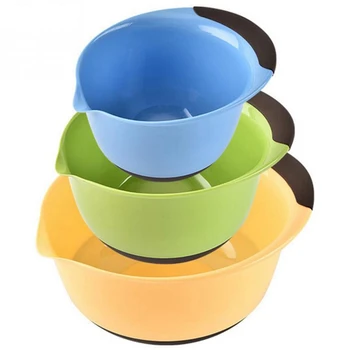 

LBER Multifunction Food Container Camping Easy Clean Bowl Lunch Salad Mixing Dinnerware Food Basin Salad Bowl Flour Stir Bowl