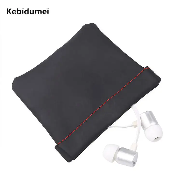 

Kebidumei Mini Portable PU Leather Earphone Bag Accessories Storage Earbuds Protective Package Case For Cable