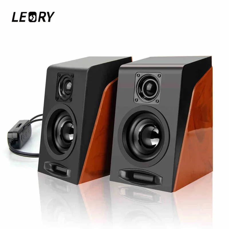 

LEORY USB2.0 Desktop Speaker PC Computer Mini Speaker 3.5mm Subwoofer Universal Portable Full Range Speakers