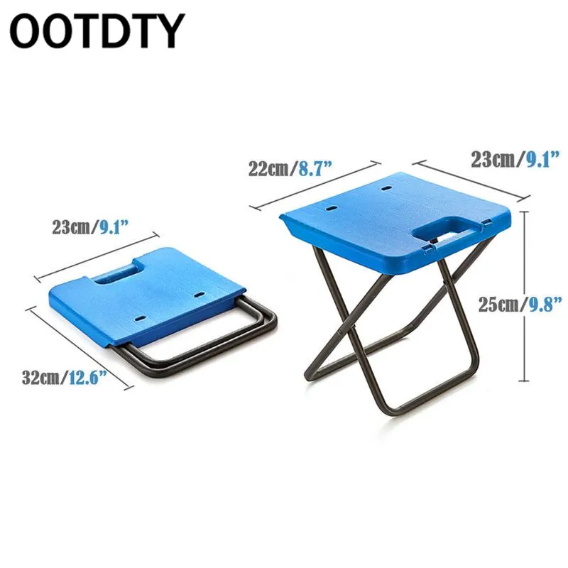 

Outdoor Camping Barbecue Foldable Stool Beach Fishing Folding Chair Portable Stainless Steel Plastic Seat