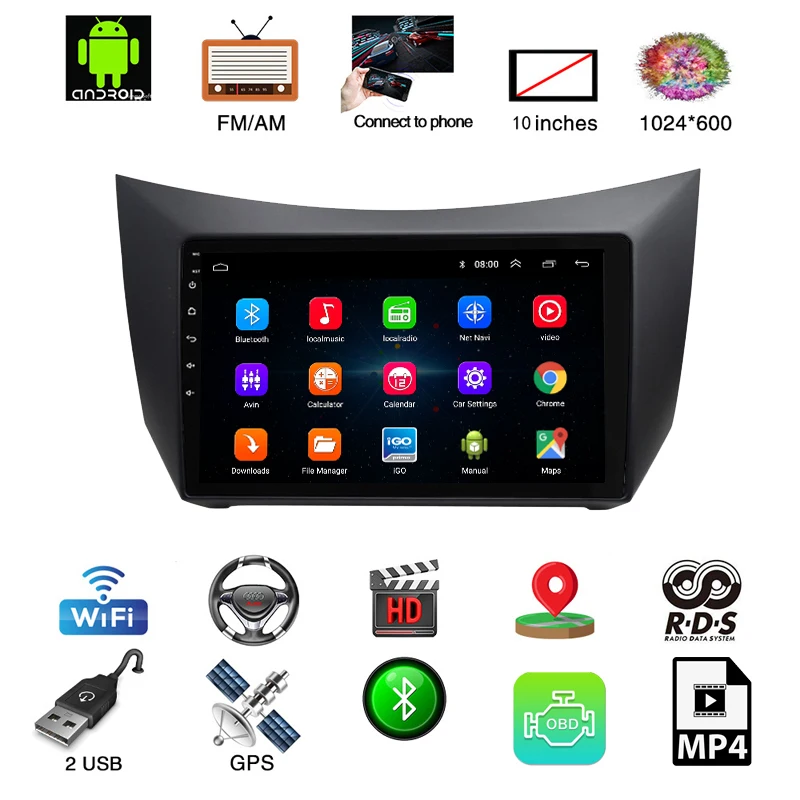 Perfect Android 8.1 car dvd navigation player for Lifan 320 2009-2012 with car radio multimedia video and gps support Bluetooth WiFi 3