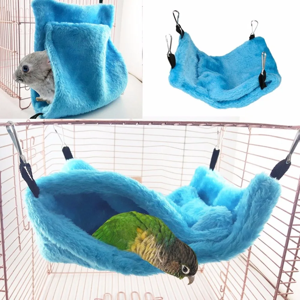 

Small Chinchilla Hamster Squirrel for Parrot for Pocket Hammock Bird Sleeping Pocket Nest Double Hammock with Interlayer