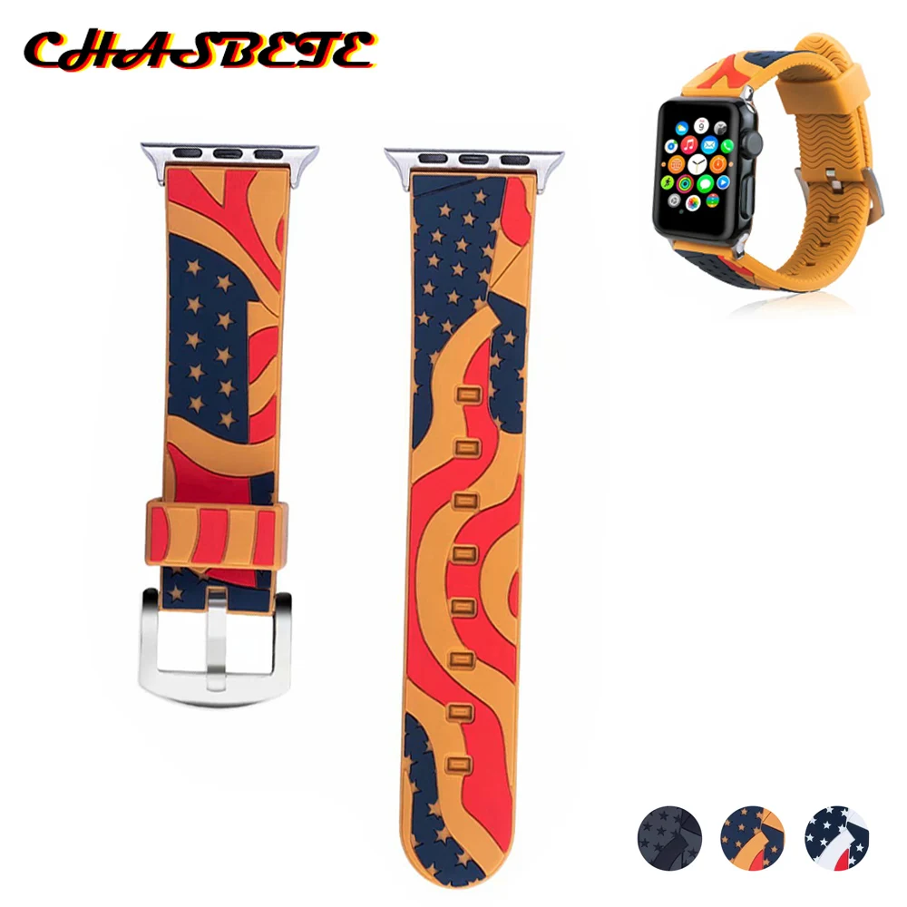 Ремешок силиконовый для iWatch Apple Watch / Sport/Edition резиновый браслет с инструментами 38