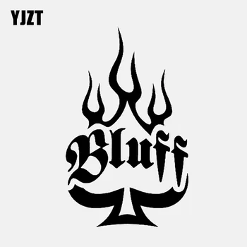 

YJZT 9.9*16.1CM Funny Bluff Ace logo on the of Spades Vinyl Decor Car Sticker Black/Silver Silhouette C12-1280
