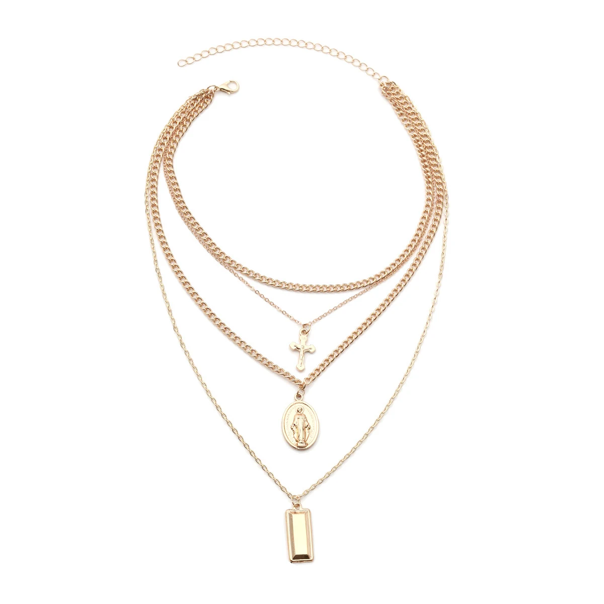 

Multilayer Cross Pendant Chain Necklace Choker Necklaces Jewelry Gift for Women