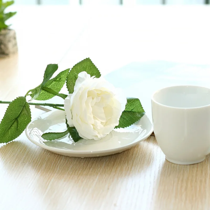 Vivid 1pc Silk Flower Rose Artificial Flowers High Quality Fake Leaf Cheap Floral For Party Home Wedding Decoration 5 Colors Vivid 1pc Silk Flower Rose Artificial Flowers High Quality Fake Leaf Cheap Floral For Party Home Wedding Decoration 5 Colors