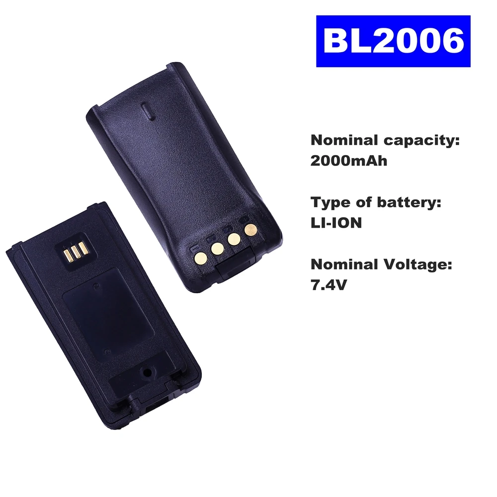 7.4V 2000mAh LI-ION Radio Battery BL-2006 For HYT Walkie Talkie PD780/PD780G PD700/PD700S Two Way Radio d shape 2 wire earpiece two way radio headset walkie talkie earphone for hytera pd580 pd785 pd780g pt581h pd790ex pd700