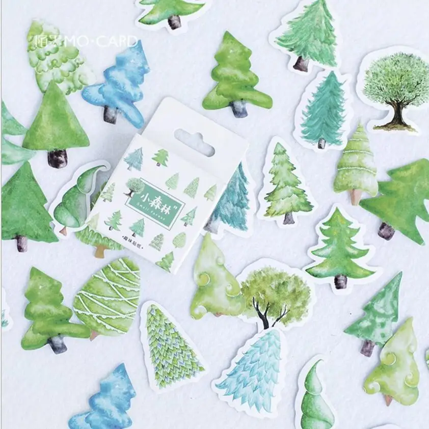 

46 Pcs/box Forest Paper Lable mini Stickers Crafts Scrapbooking Decorative Lifelog DIY Cute Stationery Diary