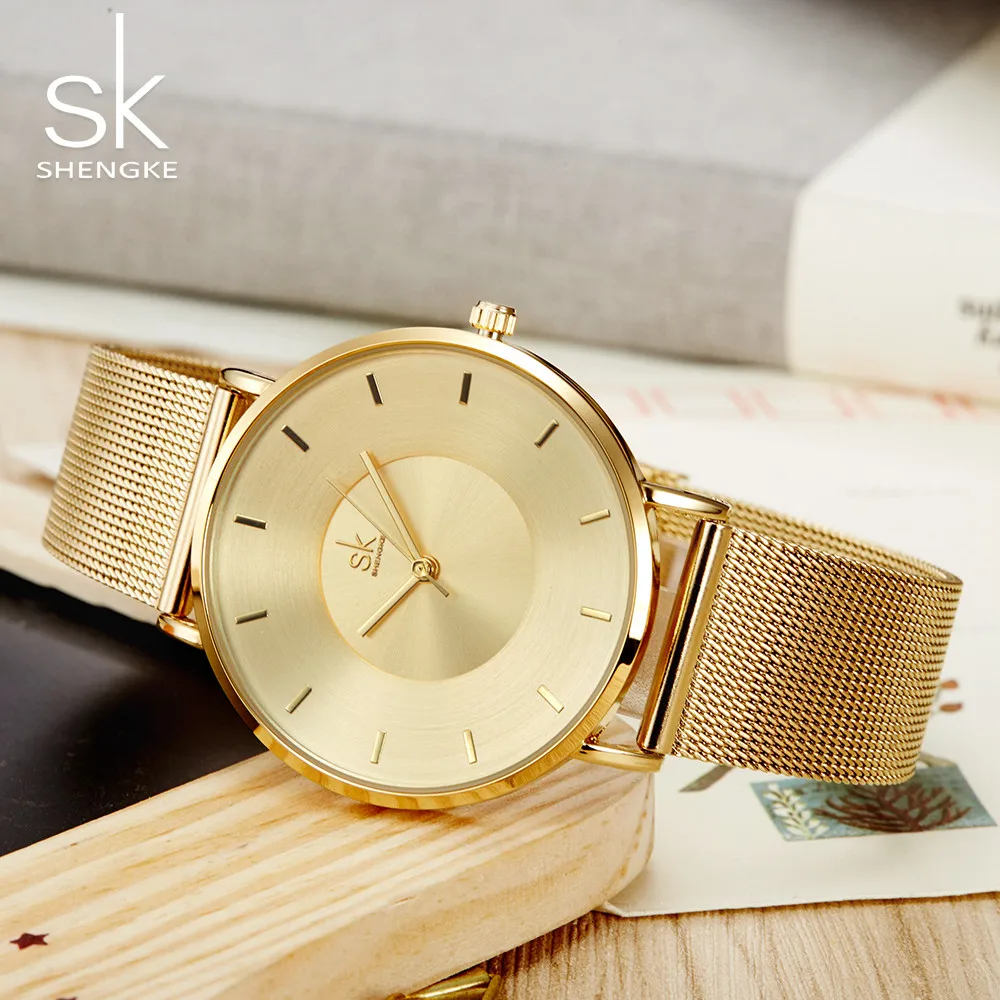 SHENGKE Лидирующий бренд женские наручные часы модные золотые SK relogio feminino reloj