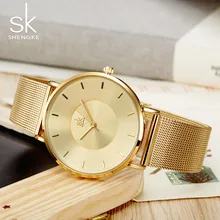 SHENGKE Лидирующий бренд женские наручные часы модные золотые SK relogio