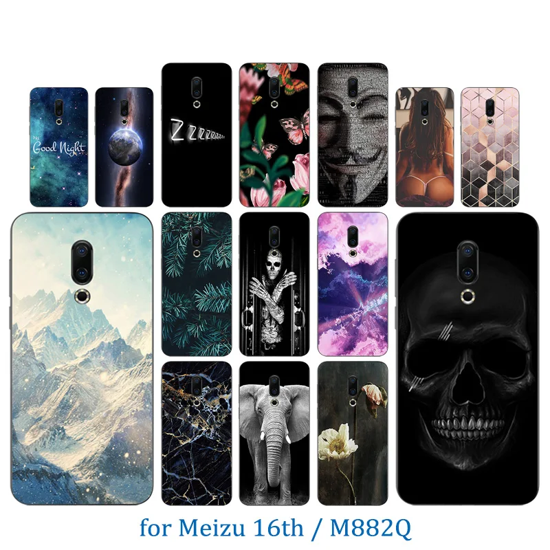 

6.0 inch Phone Cases for Meizu 16th Ultrathin Clear TPU Silicone Hook Pattern Back Cover for Meizu 16 M882Q Luxury Protect Funda