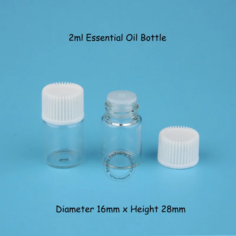 50pcs/Lot Promotion 2ml Glass Bottle Essential Oil Perfume Container Small Sample Use Vial with Screw Cap Refillable Packaging | Красота и