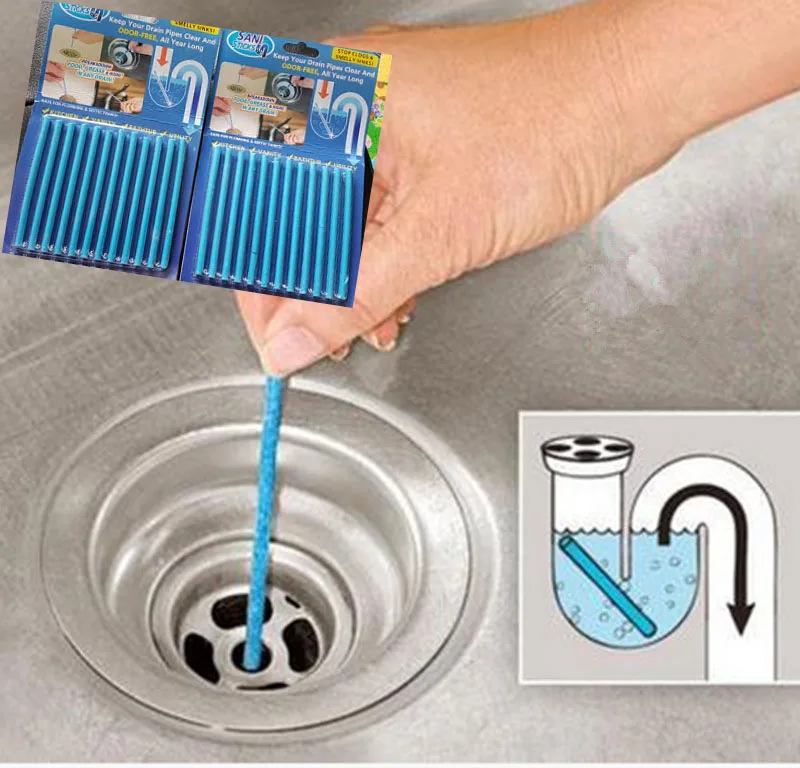 

12pcs/set Oil Decontamination Sticks for Bathroom Kitchen Toilet Water Tank Sewer Clean Bath Sink Filter Pipe Tub Cleaning Tools
