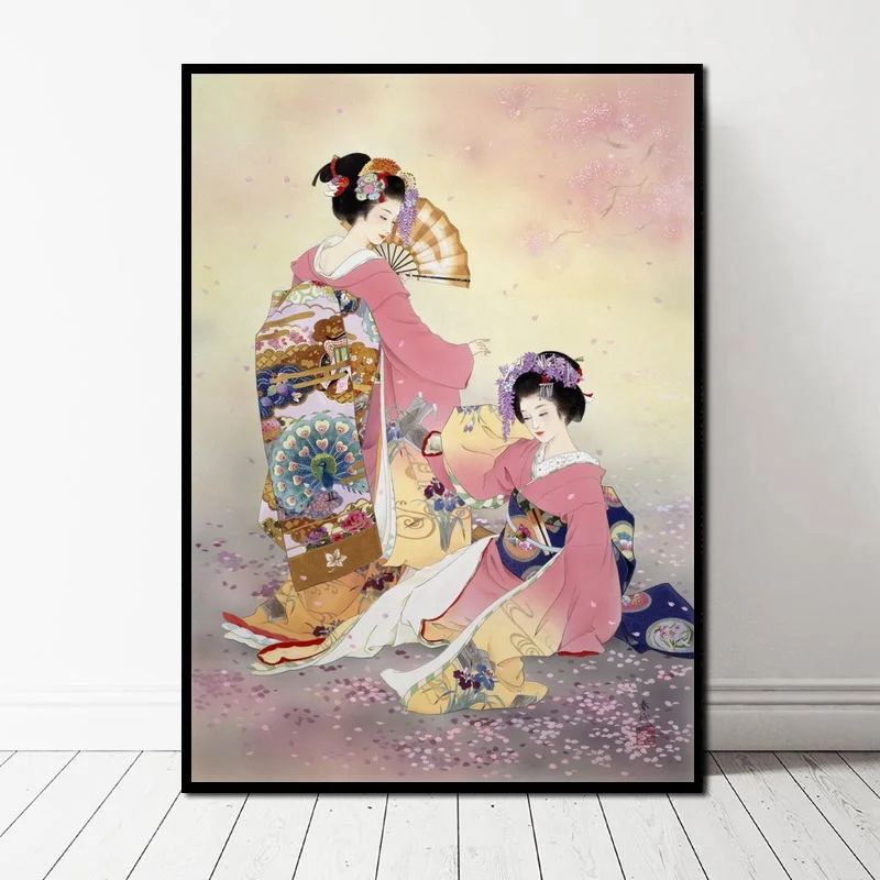 JAPAN STYLE Japanese Geishas Art Canvas Poster Wall Pictures for Living Room No Frame JAPAN STYLE Japanese Geishas Art Canvas Poster Wall Pictures for Living Room No Frame