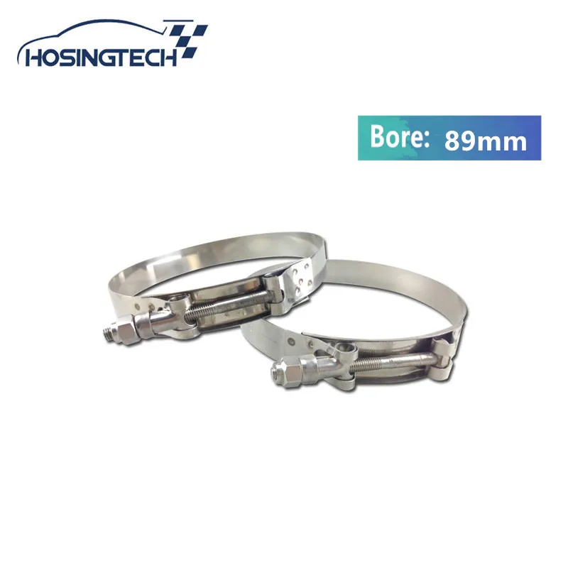 

HOSINGTECH- NEW High Quality 89mm Turbo Hose clamp Stainless Silicone T Bolt hose Clamp Kit 3pcs