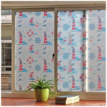 Маяк узор Электростатическая пленка «замороженное стекло» Непрозрачный детский сад гостиная спальня ванная комната Солнцезащитная оконная пленка