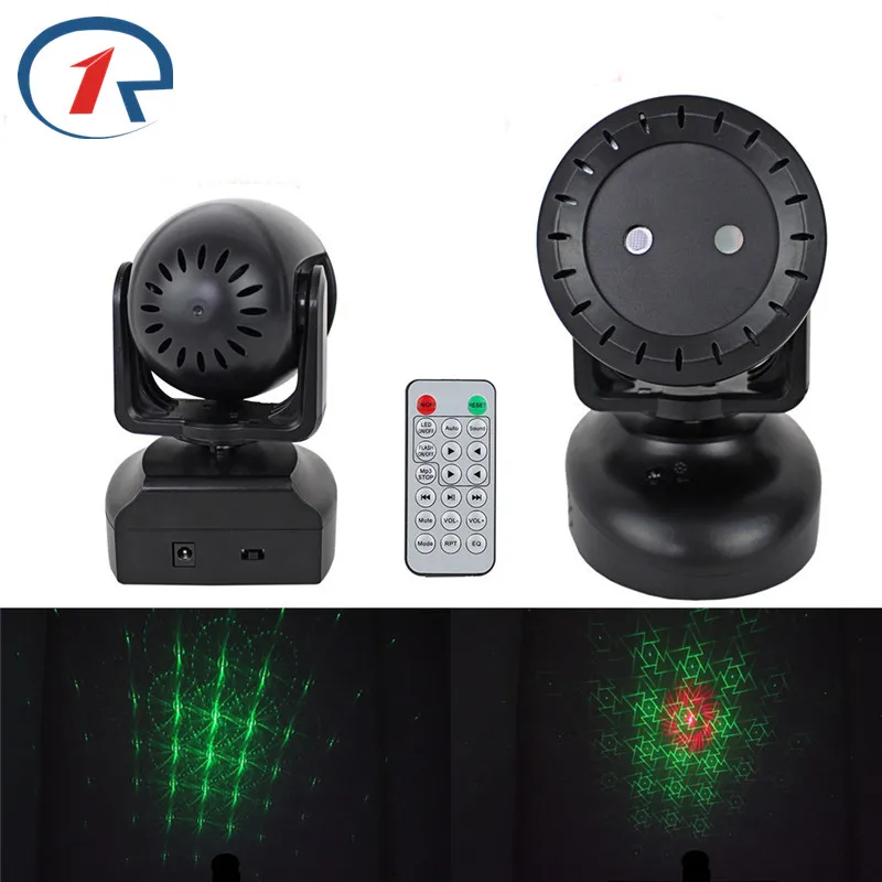 

ZjRight 12W IR Remote Red Green Laser Moving head Stage Light USB memory card to play music Voice activated laser lights KTV dj