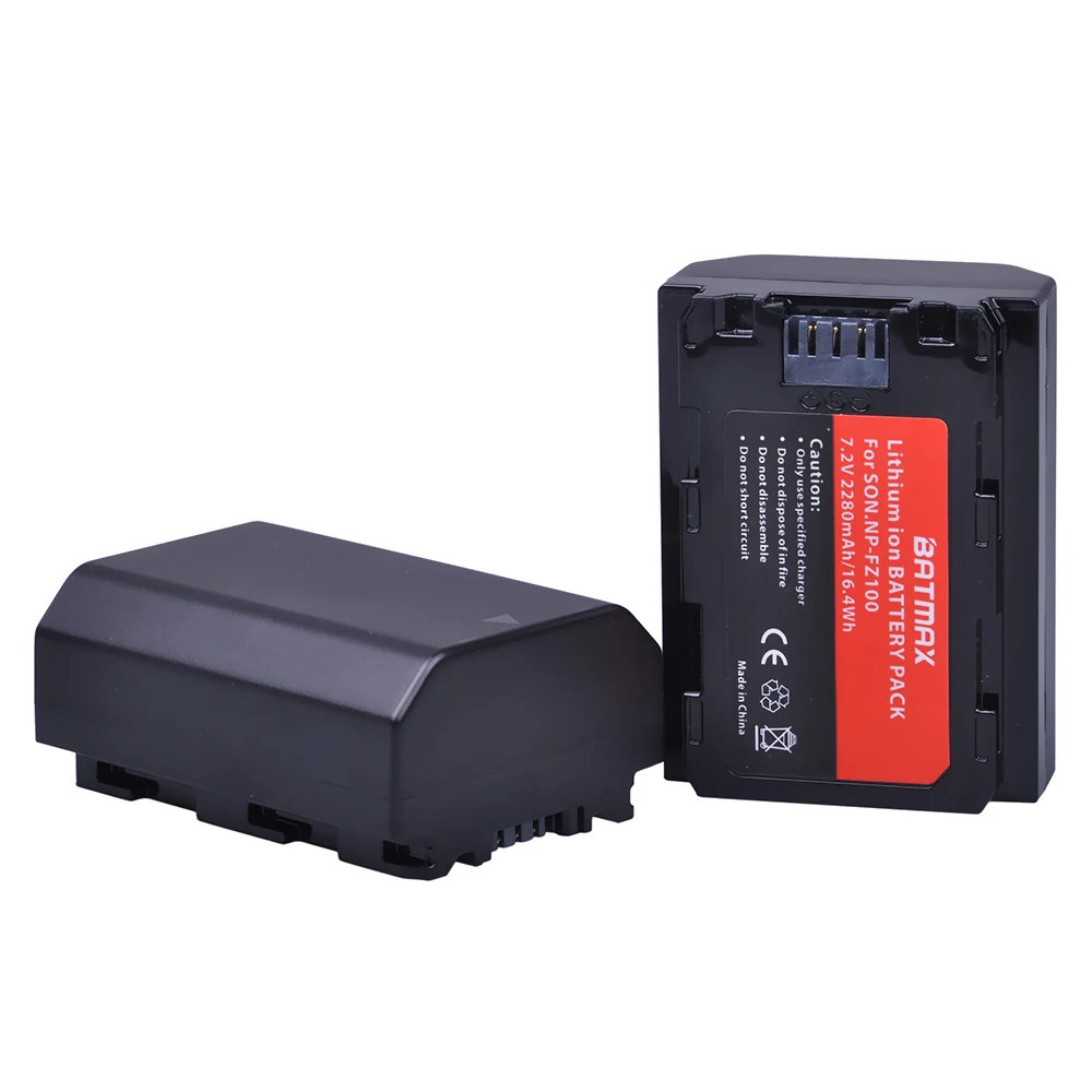 Batmax 2280mAh NP-FZ100 NPFZ100 NP FZ100 Battery for Sony Alpha 9 A9 9R A9R 9S A9S A7RIII A7R3 7RM3 A7m3 BC-QZ1