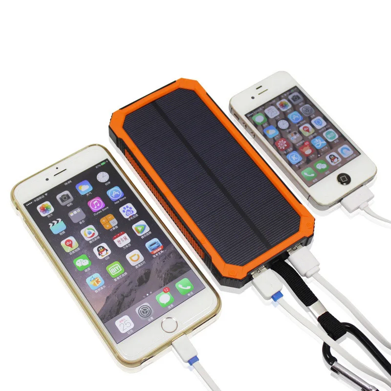 ELECTSHONG New outdoor Solar power bank 10000 mah mobile font b powerbank b font universal portable