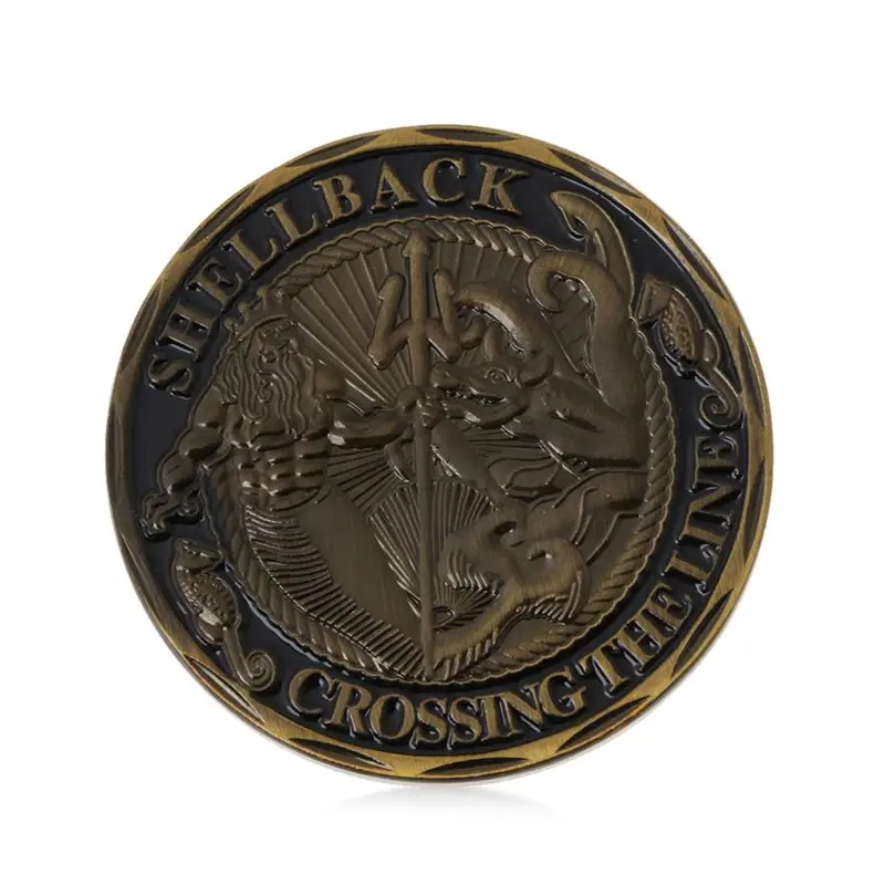 

Gold Plated U.S. Navy Shellback Crossing the Line Sailor Commemorative Coin Gift