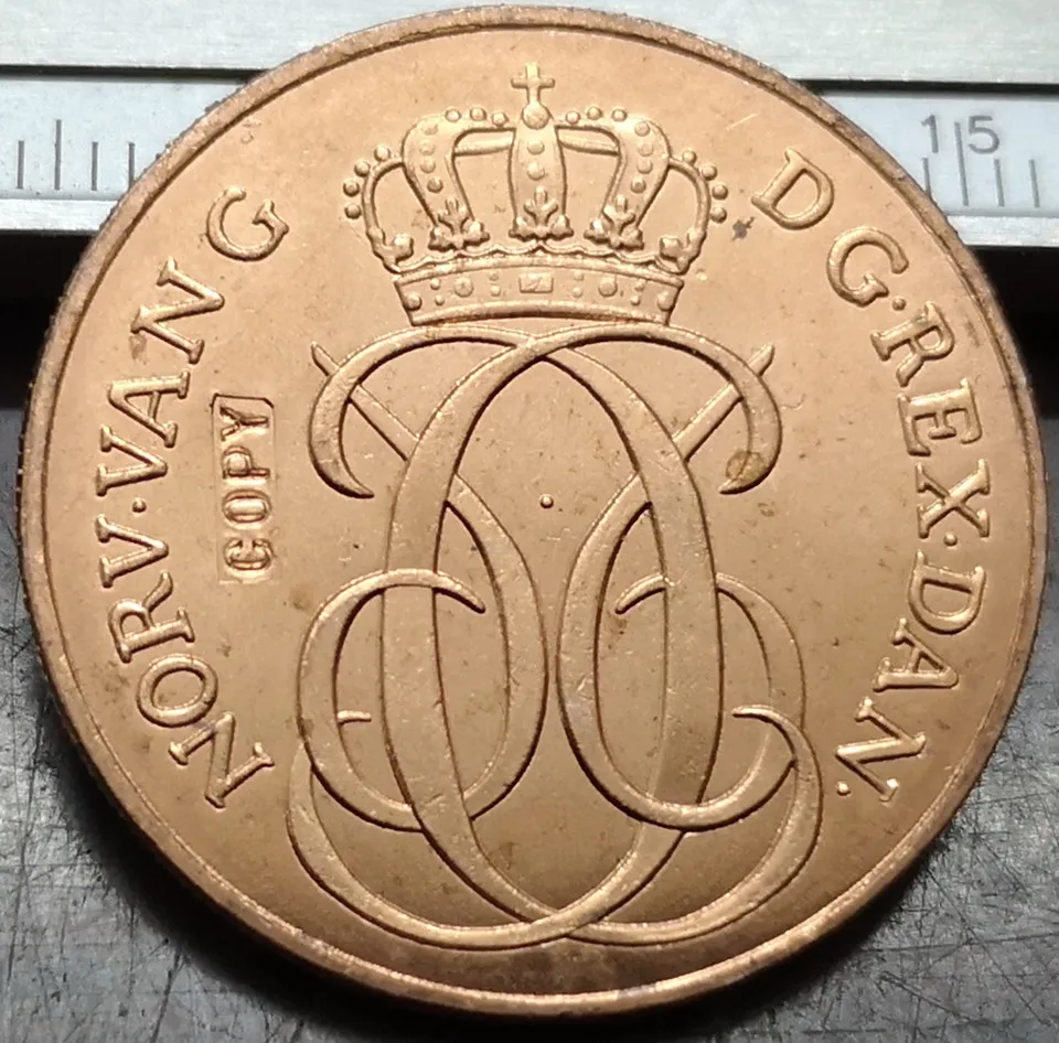 

1740 Danish West Indies 2 Skilling-Christian VI Copper Coin Copy
