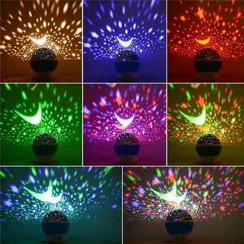 

Rotation Stars Starry Sky LED Night Light Projector Luminaria Moon Novelty Table Night Lamp Battery USB Night light For Children